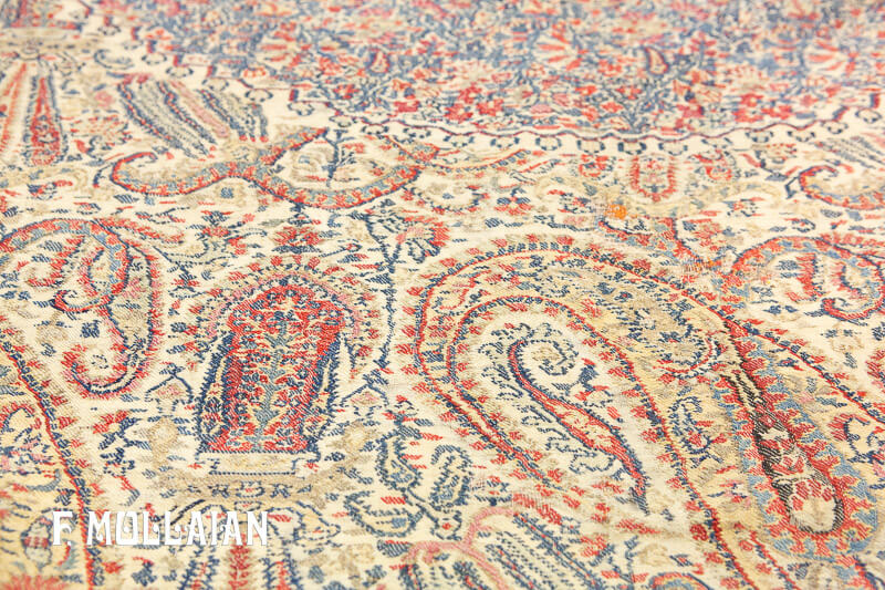 Antique Kashmir Silk Textile n°:64844388